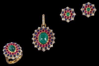 Brillant Farbsteingarnitur - Exquisite jewellery