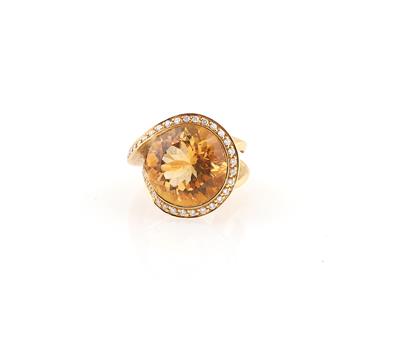 Brillant Citrin Ring - Erlesener Schmuck