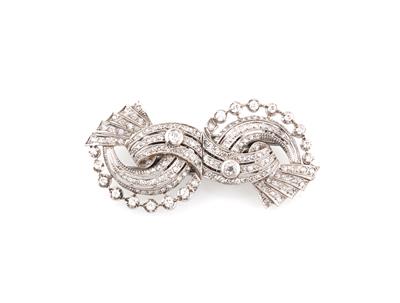 2 Altschliffdiamant Kleiderclips zus. ca. 2 ct - Exquisite jewellery