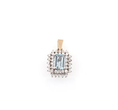 Diamant Aquamarinanhänger - Erlesener Schmuck