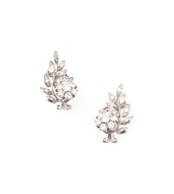 Diamant Blütenohrclips zus. ca. 1,60 ct - Gioielli scelti