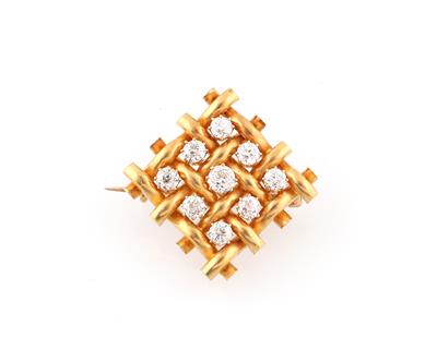 Altschliffdiamant Brosche zus. ca. 1,10 ct - Exquisite jewellery