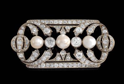 Diamant Orientperlen Brosche - Exkluzivní šperky