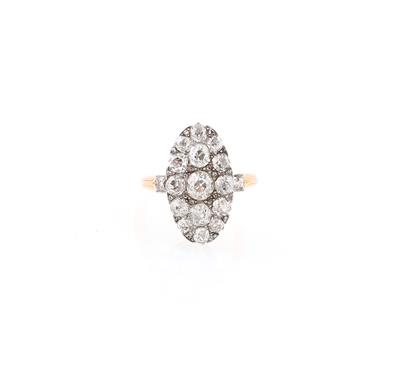 Altschliffdiamant Ring zus. ca. 2 ct - Gioielli scelti