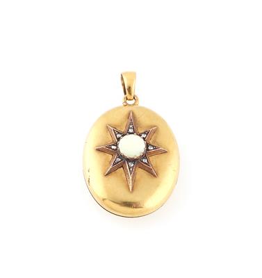 Diamant Opal Medaillon Anhänger - Exkluzivní šperky
