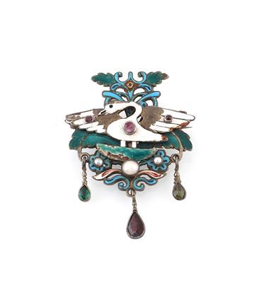 Emailbrosche Schwan - Exquisite jewellery