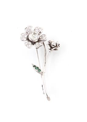 Diamantbrosche zus. ca.1,50 ct - Exquisite jewellery