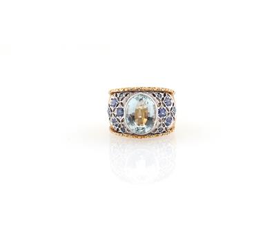Aquamarin Saphir Ring - Exkluzivní šperky