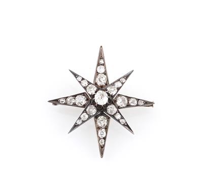 Altschliffbrillant Brosche Stern zus. ca. 3,70 ct - Exquisite jewellery