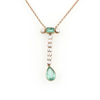 Kulturperlen Smaragd Collier - Exkluzivní šperky