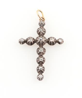 Diamant Kreuzanhänger zus. ca. 1 ct - Gioielli scelti
