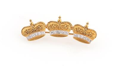 Diamantbrosche Krönchen - Exquisite jewellery