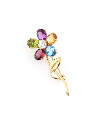 Brillant Schmuckstein Brosche Blume - Exquisite jewellery