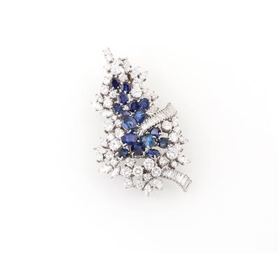 Diamant Saphirbrosche - Exquisite jewellery
