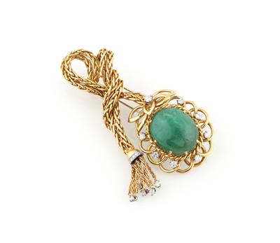 Smaragdbrosche ca. 28 ct - Exquisite jewellery