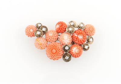 Brillant Korallenbrosche - Exquisite jewellery