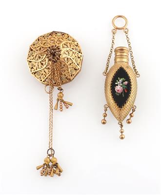 Set aus Münztäschchen und Parfumflacon - Exquisite jewellery