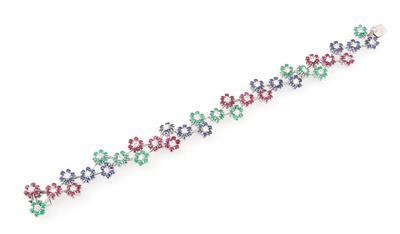Brillant Farbstein Blütenarmband - Christmas Auction - Jewellery