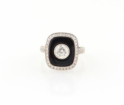 Brillant Onyxring zus. ca. 1,85 ct - Christmas Auction - Jewellery