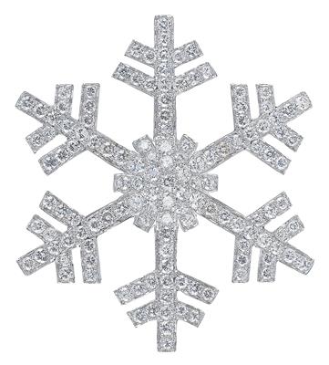 Brillantbrosche Schneeflocke zus. ca. 5,70 ct - Weihnachtsauktion Schmuck