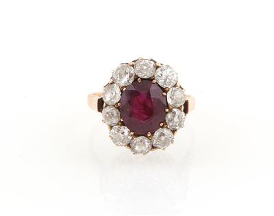 Altschliffdiamant Rubin Ring - Exquisite jewellery