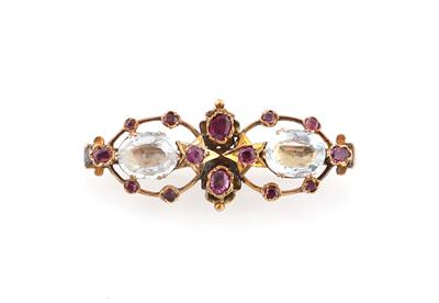 Rubin Beryll Brosche - Exquisite jewellery