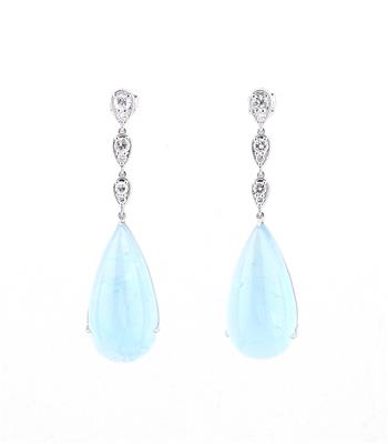 Aquamarin Ohrgehänge zus. ca. 50 ct - Exquisite jewellery