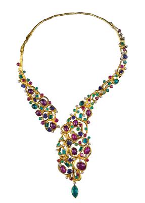 Brillant Farbstein Collier - Exquisite jewellery