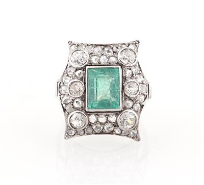 Diamant Smaragd Ring - Juwelen