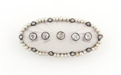 Altschliffdiamant Bergkristall Brosche - Exquisite jewellery