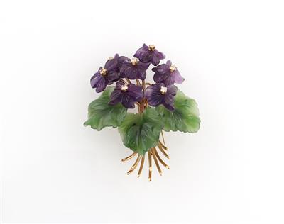 Blütenbrosche Veilchen - Exkluzivní šperky