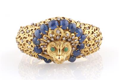 Brillant Saphir Smaragd Armreif - Exquisite jewellery