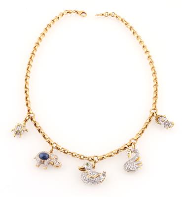 Collier mit 5 Diamantanhängern - Exquisite jewellery