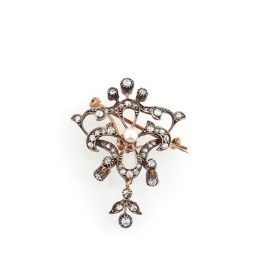 Diamant Kulturperlen Brosche - Exkluzivní šperky