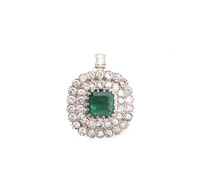 Brillant Smaragd Anhänger - Exquisite jewellery