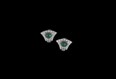 Diamant Smaragd Ohrclips - Gioielli