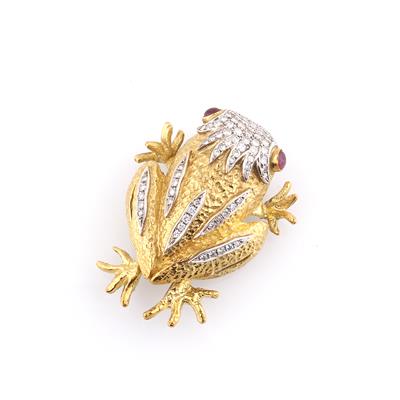 Brillantbrosche "Frosch" zus. ca.2,30 ct - Exquisite jewellery