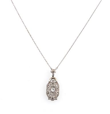 Diamantcollier zus. ca. 0,20 ct - Gioielli