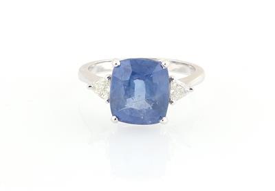 Diamantring mit unbehandeltem Saphir 5,73 ct - Erlesener Schmuck