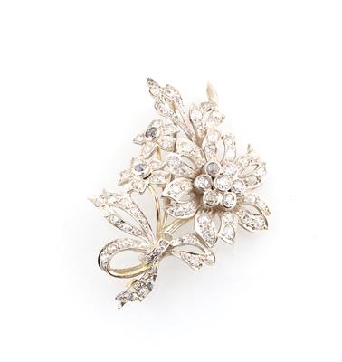 Altschliffdiamant Brosche zus. ca. 3 ct - Exquisite jewellery