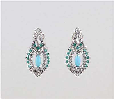 Brillant Smaragd Ohrclipgehänge - Exquisite jewellery