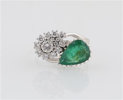 Brillant Smaragd Ring - Erlesener Schmuck