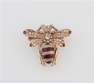 Diamant Rubin Opalbrosche Biene - Exquisite jewellery