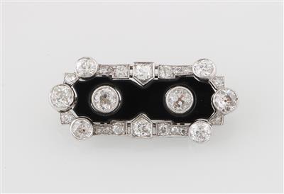 Diamant Onyxbrosche - Exquisite jewellery