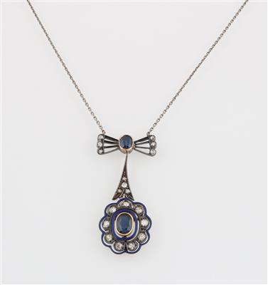 Altschliffdiamant Saphircollier - Exquisite jewellery
