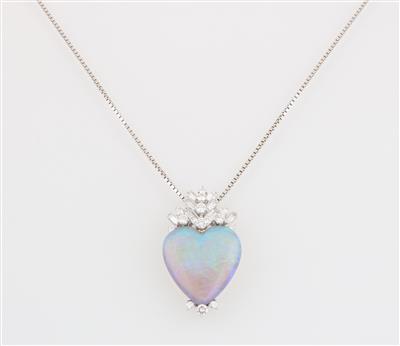 Diamant Opal Collier Herz - Exquisite jewellery