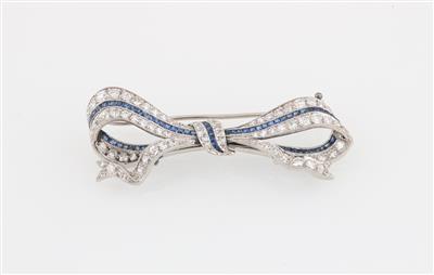 Diamand Saphir Brosche Schleife - Exquisite jewellery