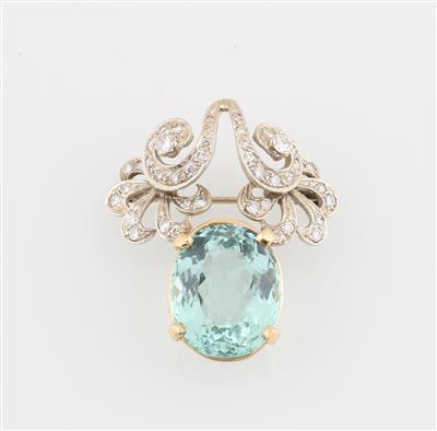 Aquamarin Brosche ca. 14 ct - Gioielli scelti