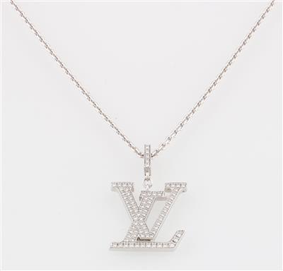 Lot - Louis Vuitton Diamond 'LV' Logo Pendant