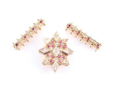Brillant/Diamant Rubin Teile für Collier oder Armband (3) - Gioielli scelti